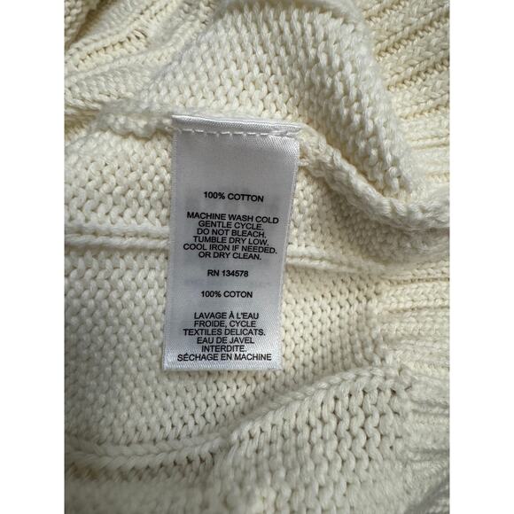 Vineyard Vines Cable V-Neck Varsity Sweater 100% Cotton Blue+Green Stripes (XS) - Picture 6 of 7